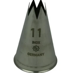 Spuitmondje gekarteld 6 Tands RVS 11mm