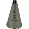 Spuitmondje gekarteld 6 Tands RVS 6mm