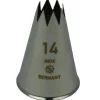 Spuitmondje gekarteld 8 Tands RVS 14mm