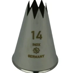 Spuitmondje gekarteld 8 Tands RVS 14mm