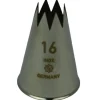 Spuitmondje gekarteld 8 Tands RVS 16mm