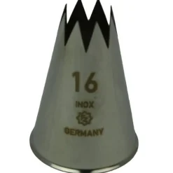 Spuitmondje gekarteld 8 Tands RVS 16mm
