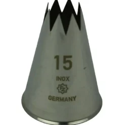 Spuitmondje gekarteld 8 Tands RVS 15mm