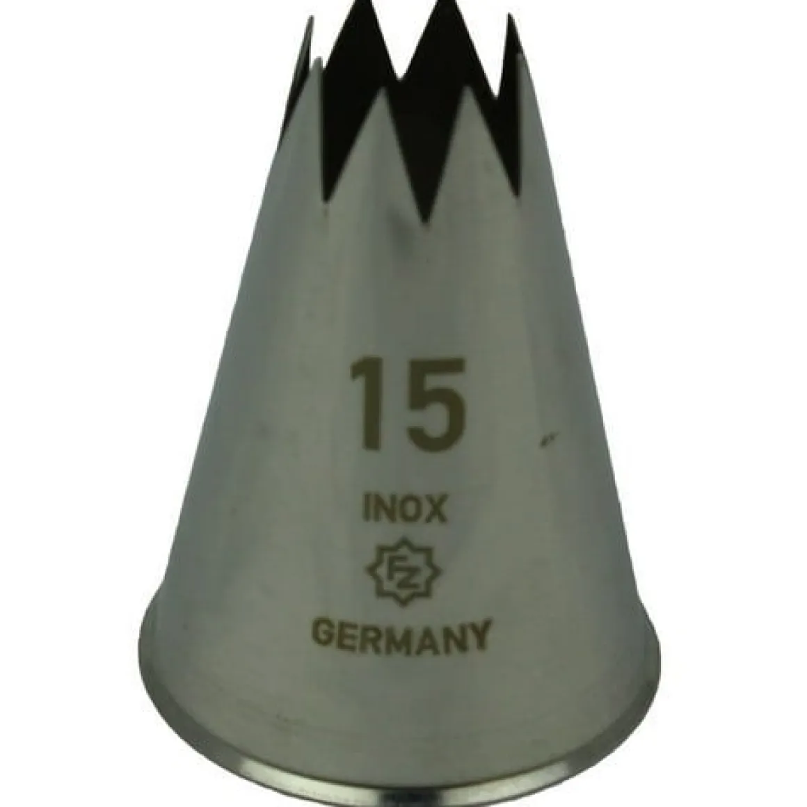 Spuitmondje gekarteld 8 Tands RVS 15mm