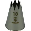 Spuitmondje gekarteld 8 Tands RVS 18mm