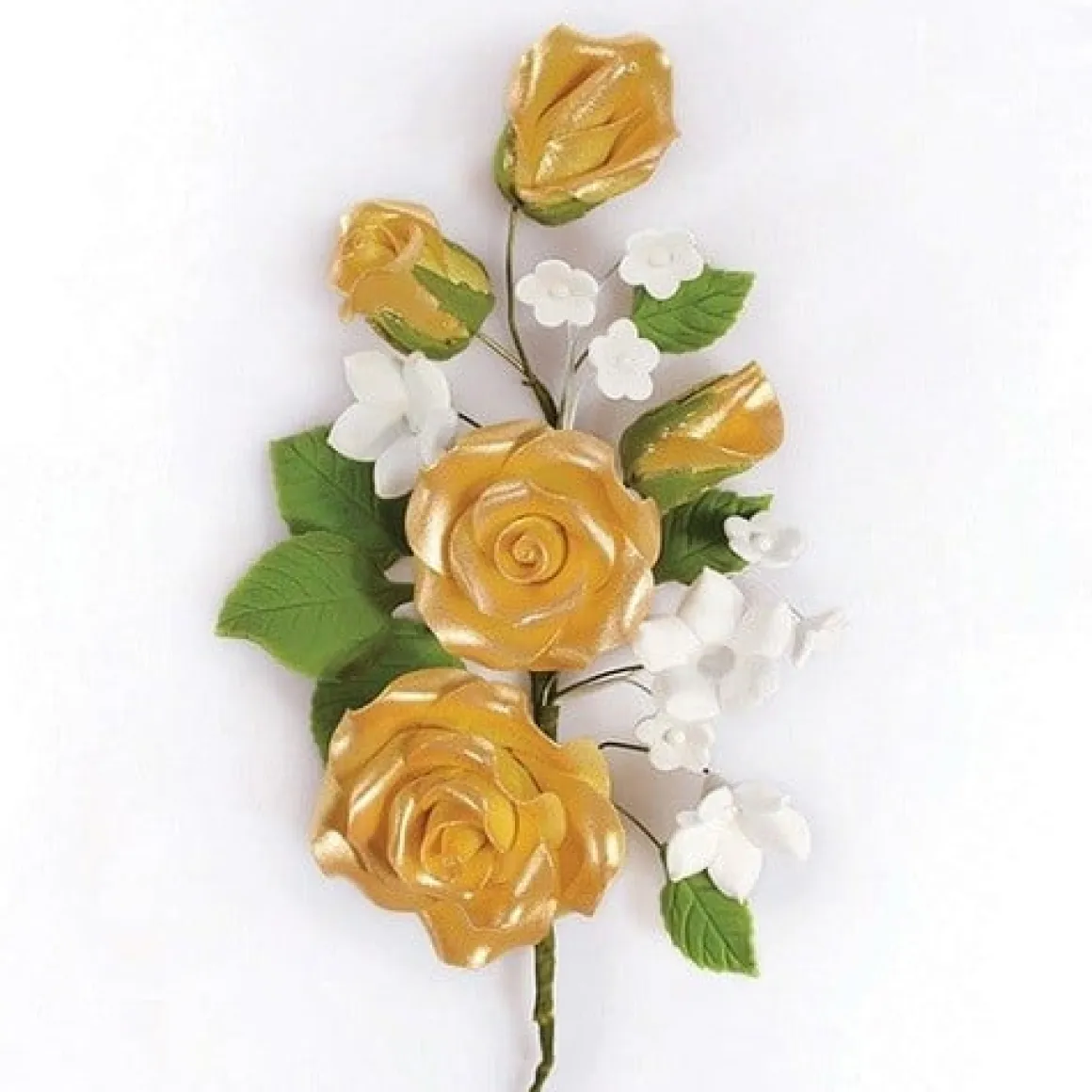 Suikerbloem Boeket Rozen Goud 14,5cm