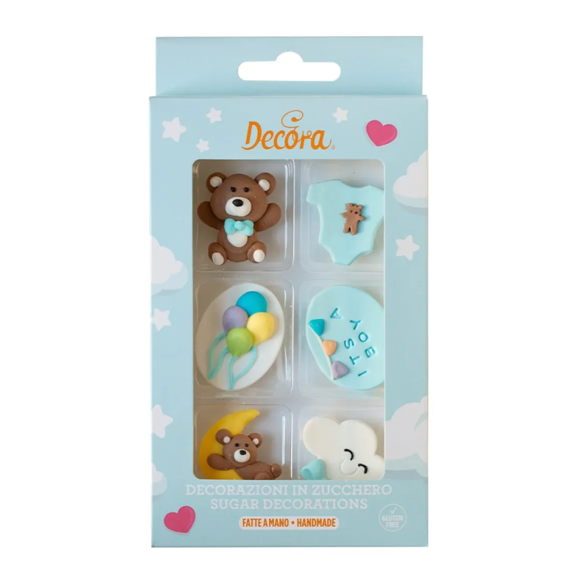 Suikerdecoratie Baby Blauw 4cm 6st.