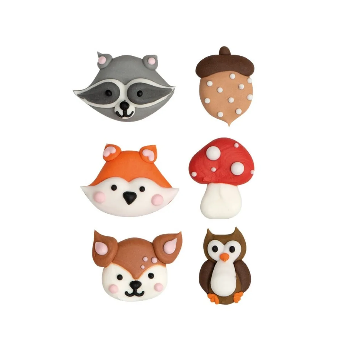 Suikerdecoratie Bos Dieren 3,5-4cm 6st.