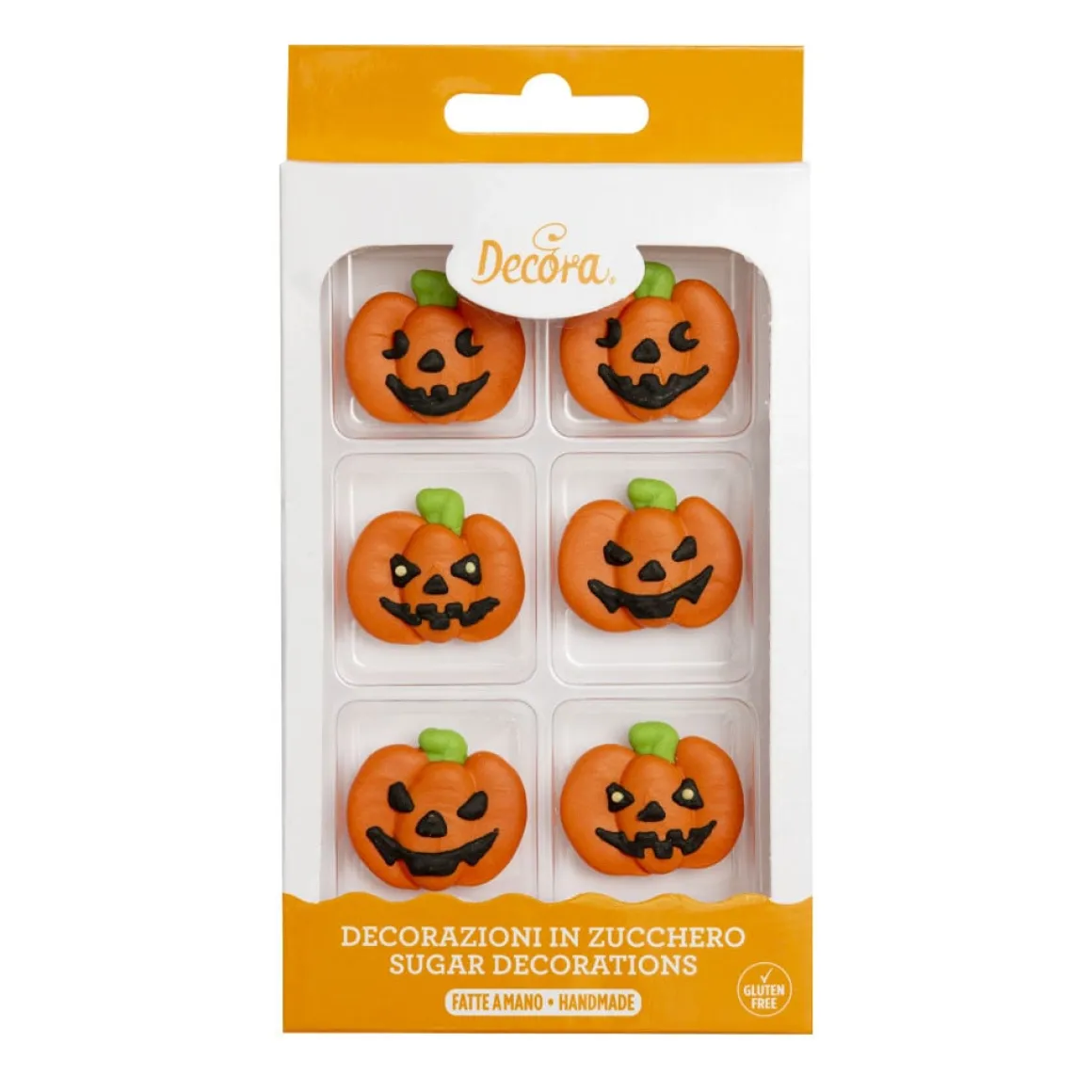Suikerdecoratie Halloween Pompoen Ø3,5 cm 6 stuks