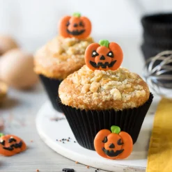 Suikerdecoratie Halloween Pompoen Ø3,5 cm 6 stuks