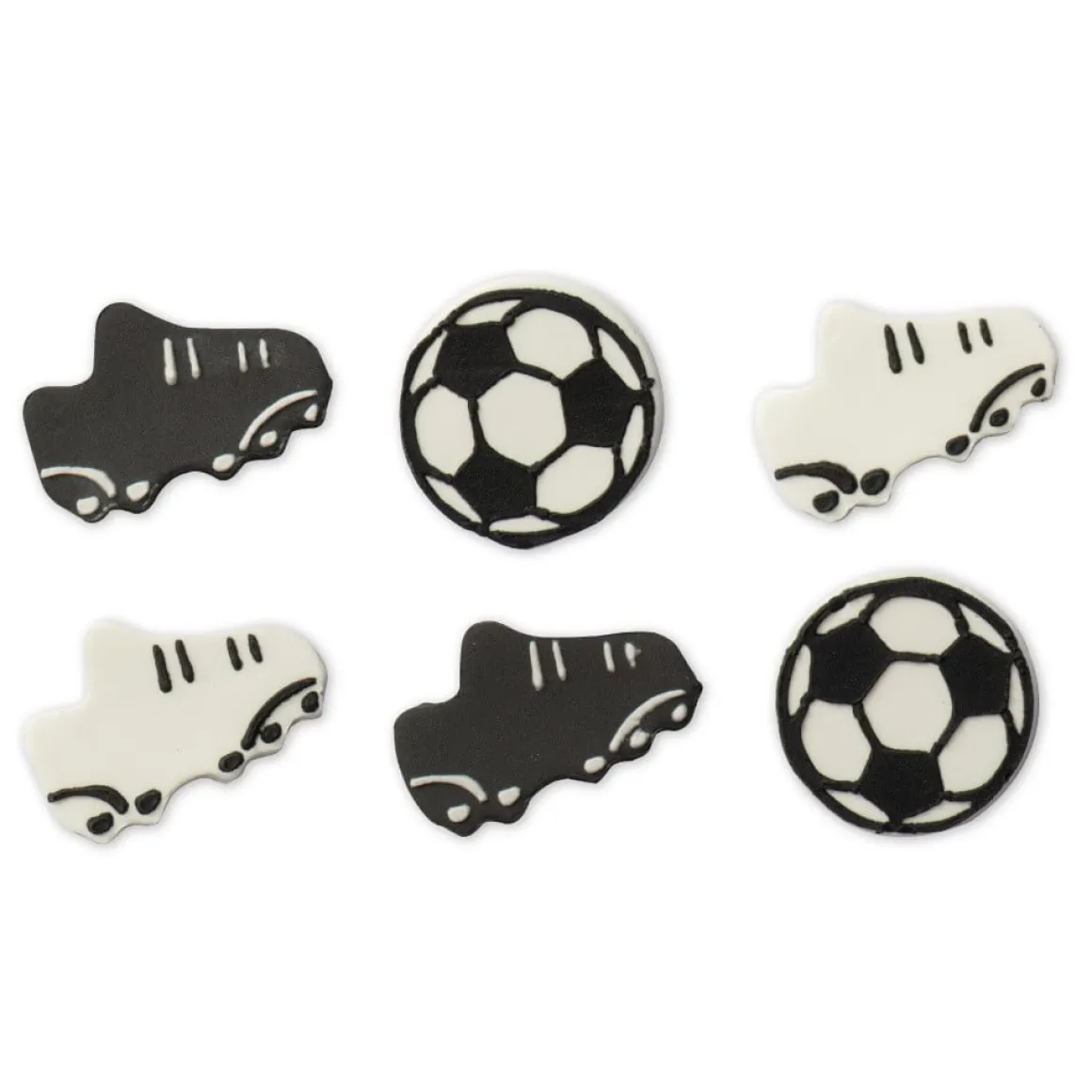 Suikerdecoratie Voetbal Ø3-4cm 6st.