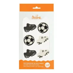 Suikerdecoratie Voetbal Ø3-4cm 6st.
