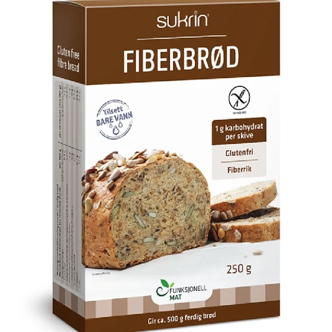 Sukrin Koolhydraatarme Broodmix Fiberbrod 250g