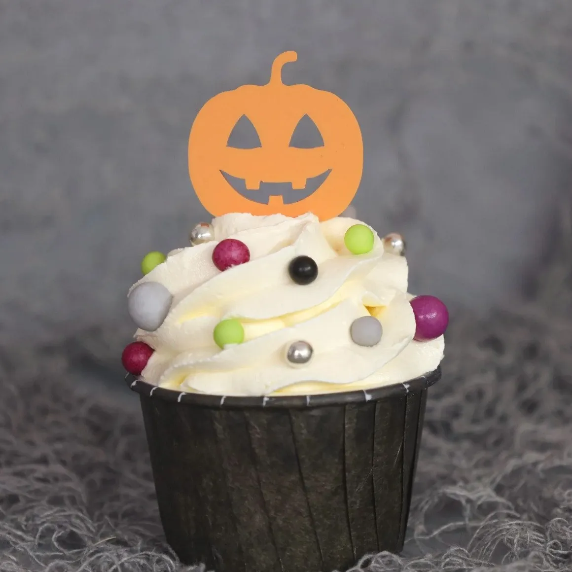Sweet Stamp Cupcake Topper Pompoen 6st.