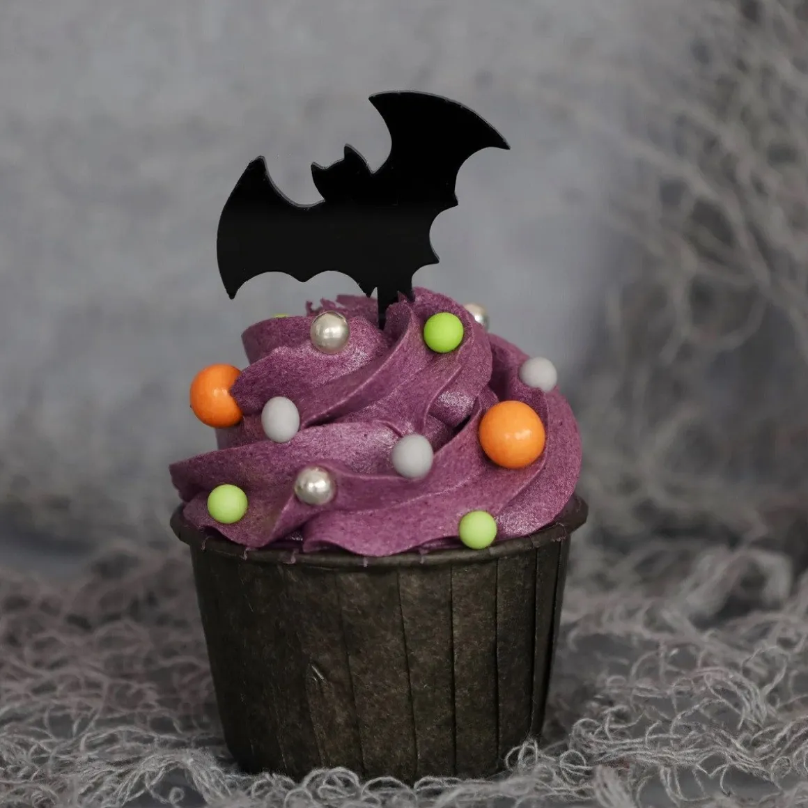 Sweet Stamp Cupcake Topper Vleermuis 6st.