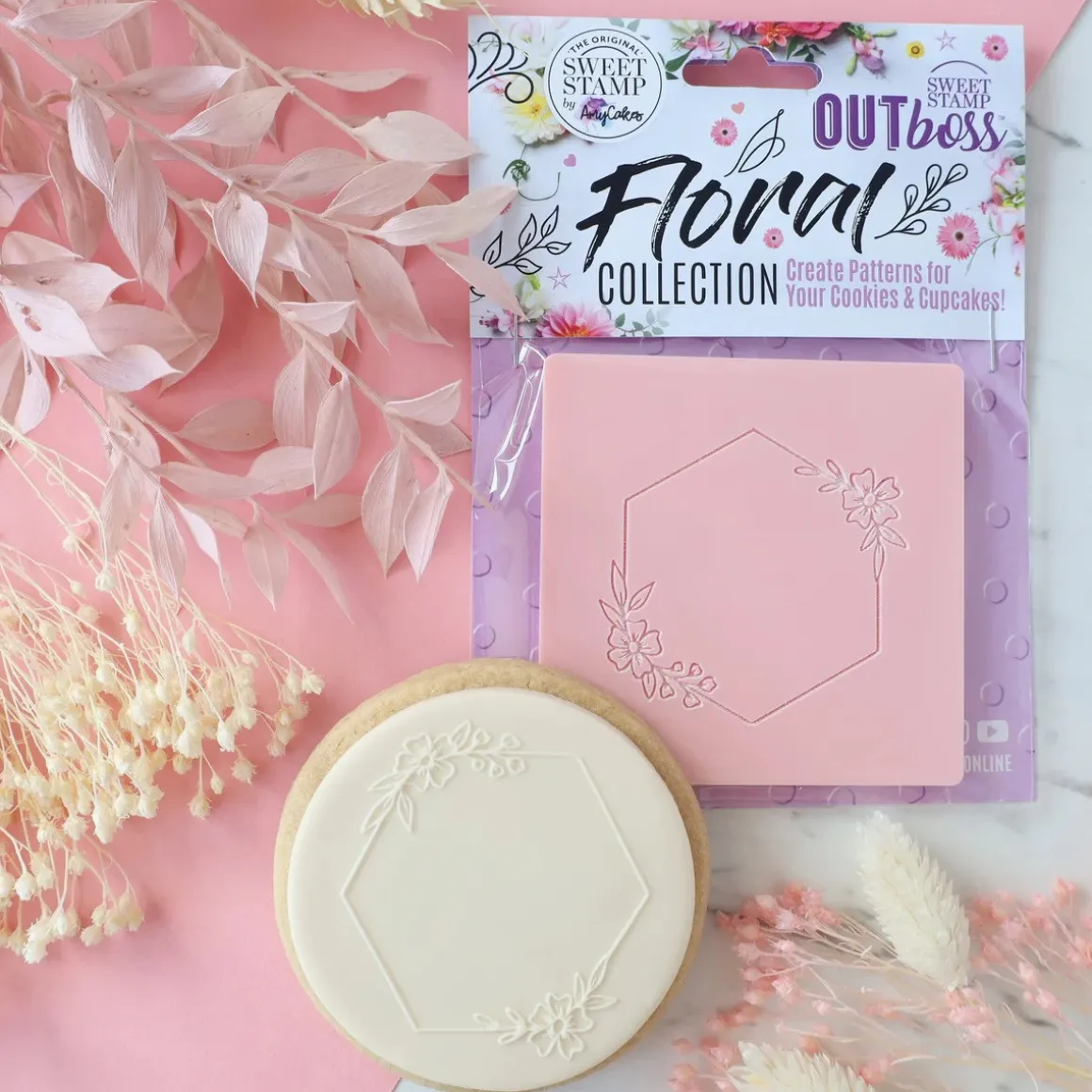 Sweet Stamp Outboss Floral Hexagon Frame