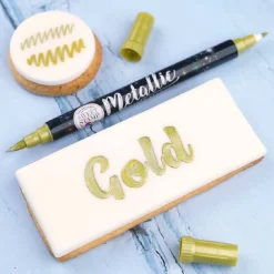 Sweet Stamp Stift Eetbare Inkt Dubbelzijdig Metallic Goud