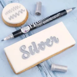 Sweet Stamp Stift Eetbare Inkt Dubbelzijdig Metallic Zilver