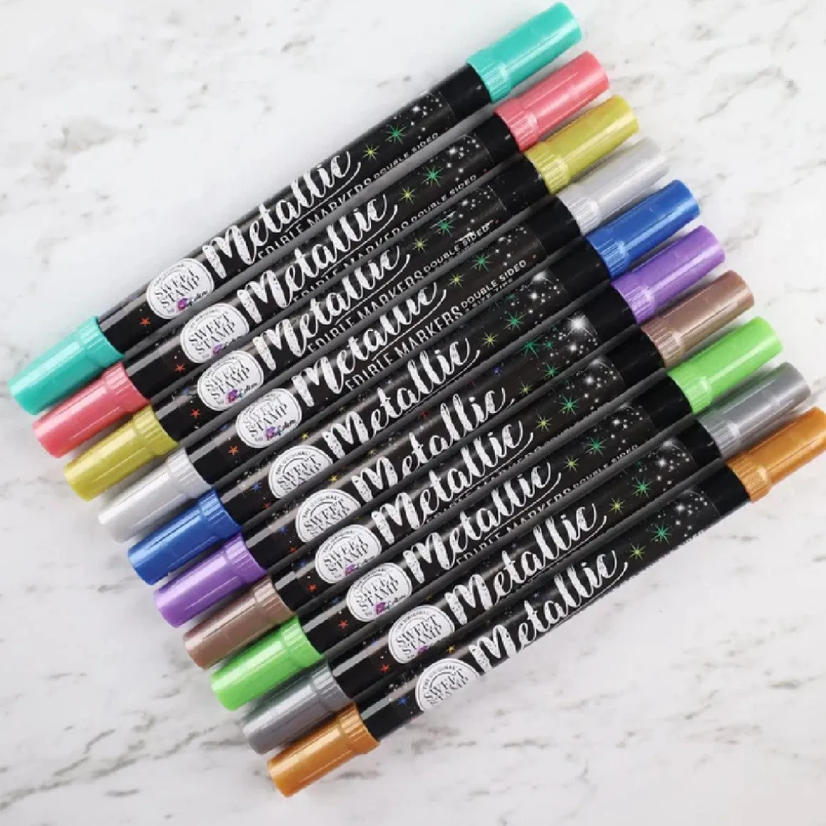 Sweet Stamp Stift Eetbare Inkt Dubbelzijdig Metallic Blauw