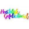 Taartdecoratie Hartelijk Gefeliciteerd 12st.
