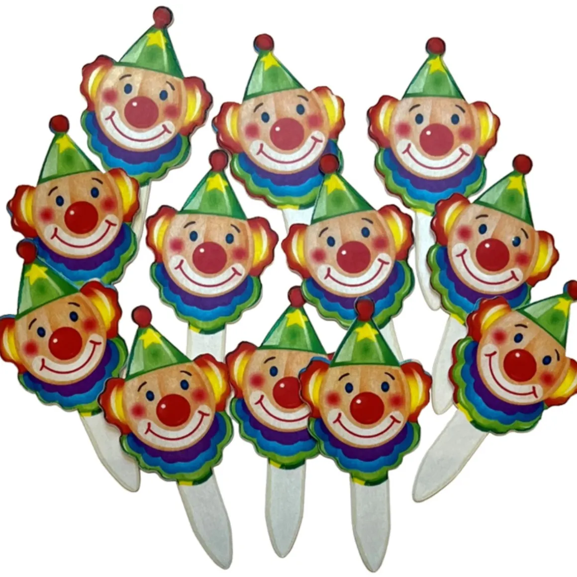 Taartdecoratie Prikkers Clown 12st.