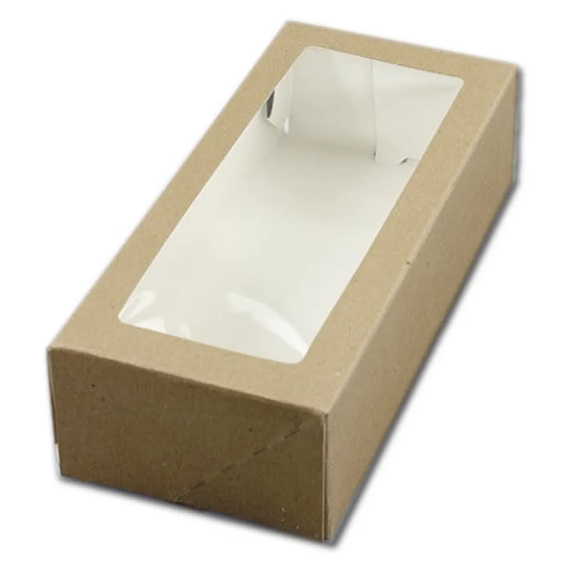 Taartdoos met venster 26x12x7cm. Kraft 3st