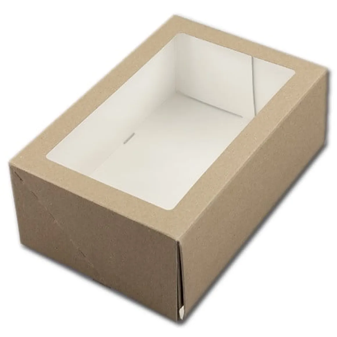 Taartdoos met venster 21x14x9cm. Kraft 3st