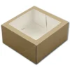Taartdoos met venster 19x19x9cm. Kraft 50st