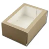 Taartdoos met venster 24x16x9cm. Kraft 50st