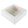 Taartdoos met venster 26x26x9cm. Wit 3st