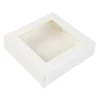 Taartdoos met venster 19x19x5cm. Wit 3st