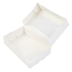 Taartdoos met venster 19x12,5x5cm. Wit 3st