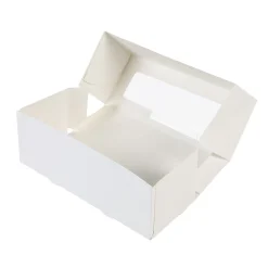 Taartdoos met venster 26x12x7cm. Wit 3st