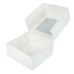 Taartdoos met venster 19x19x9cm. Wit 50st