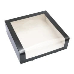 Taartdoos met venster 30x30x9cm Zwart