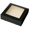 Taartdoos met venster 19x19x5cm. Zwart 50st