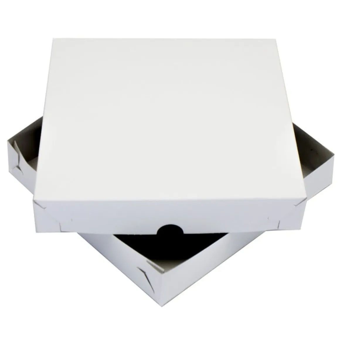 Taartdoos Zwanenhals Laag Model 25x25x4,5cm. Wit 100st