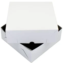 Taartdoos Zwanenhals 25x25x9cm. Wit 100st