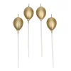 Taartkaarsjes Ballonnen Goud 4st