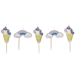 Taartkaarsjes Unicorn & Regenboog**