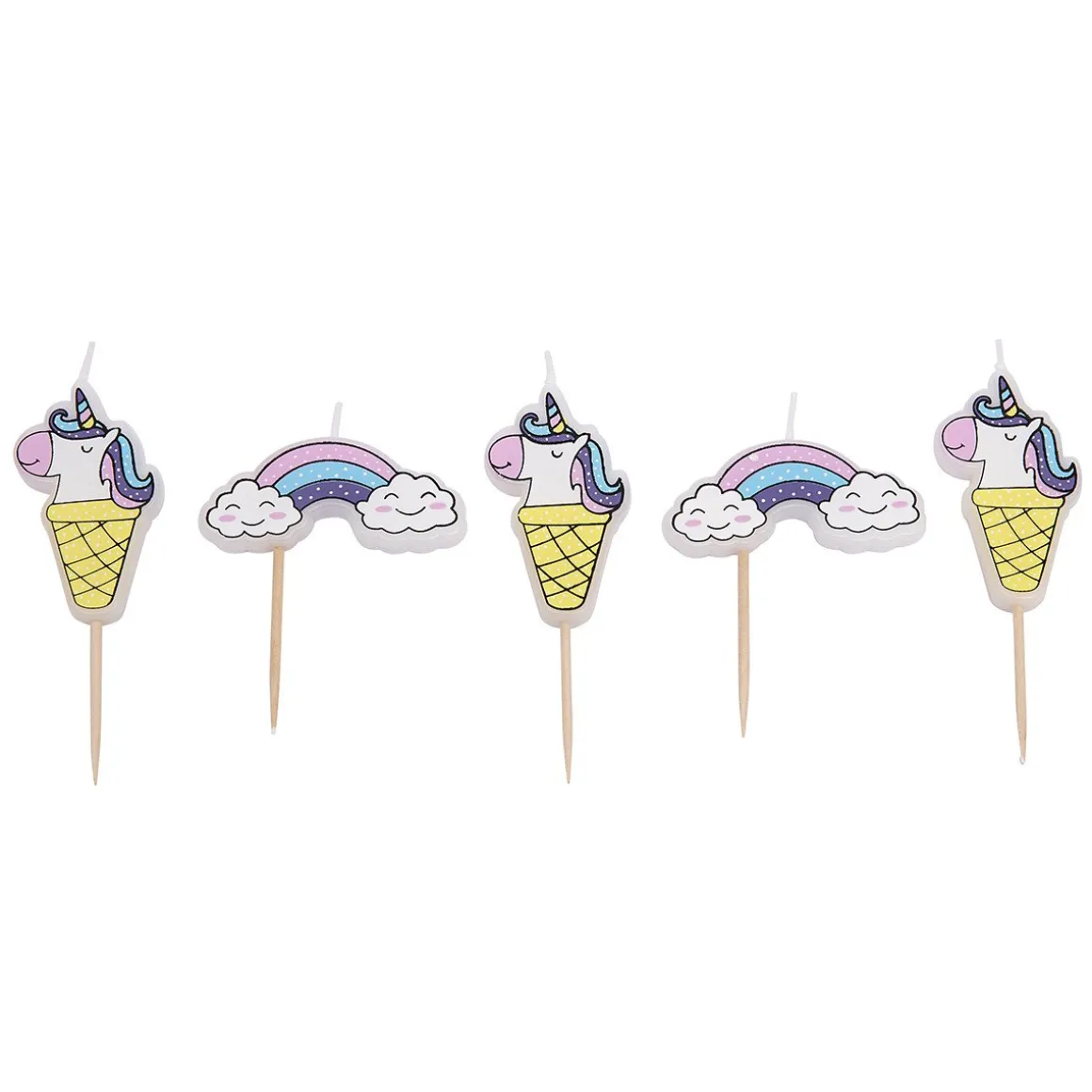 Taartkaarsjes Unicorn & Regenboog**