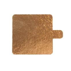 Taartkarton Vierkant Goud/Zwart met lip 8x8cm per stuk