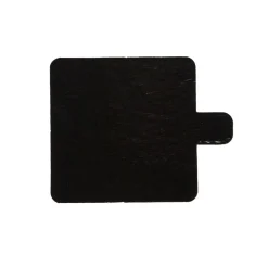 Taartkarton Vierkant Goud/Zwart met lip 6x6cm per stuk