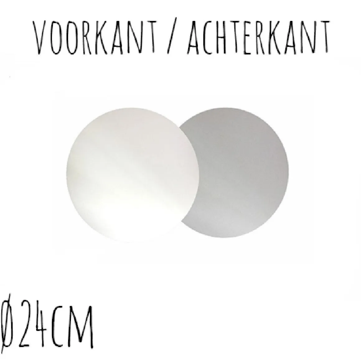 Taartonderzetter Wit / Zilver Ø24cm 100st.