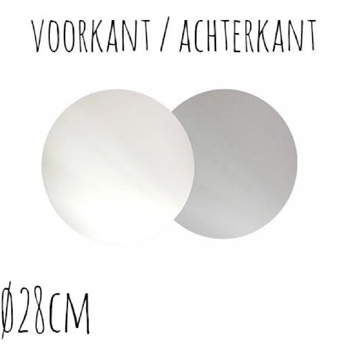 Taartonderzetter Wit / Zilver Ø28cm 100st.