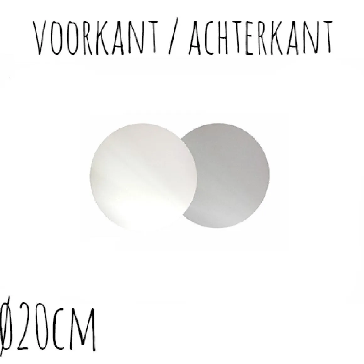 Taartonderzetter Wit / Zilver Ø20cm 100st.