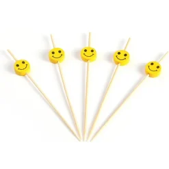 Taartprikker Bamboe Smiley 12cm 150st.