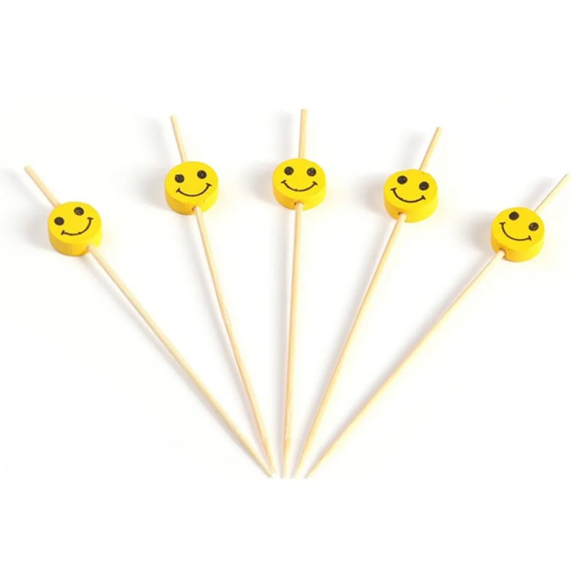 Taartprikker Bamboe Smiley 12cm 150st.