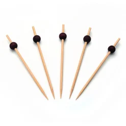 Taartprikker Bamboe Zwarte Bol 12cm 250st.