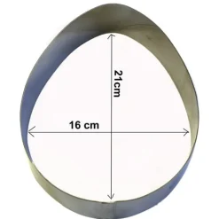 Taartring RVS Eivorm 21x16x5cm